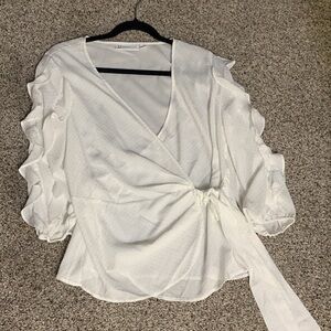 NY &C rap blouse size medium gold dot